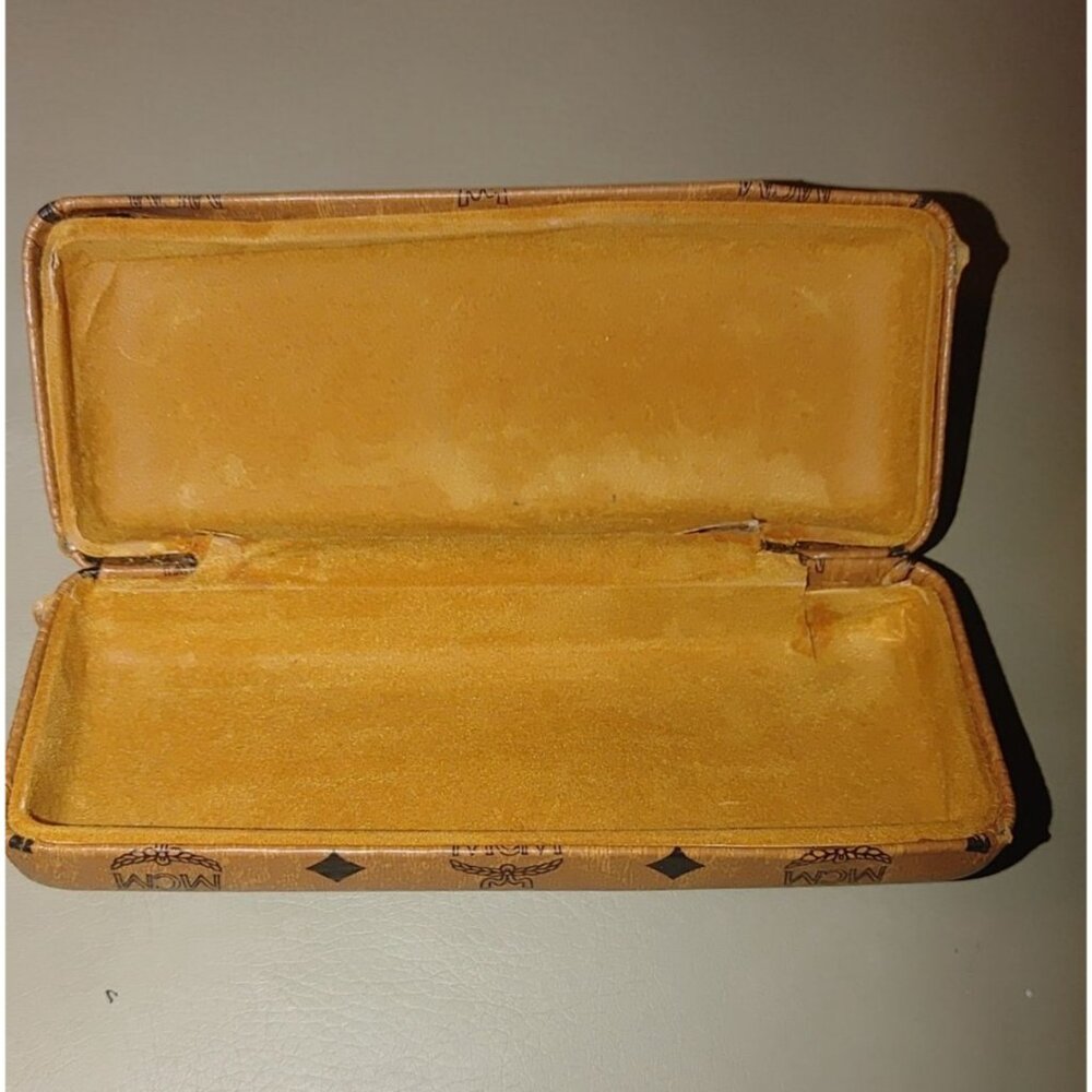 Munchen Vintage MCM Camel Brown Monogram Eyeglass Case Hard Shell 6x3x2 Leather - Picture 10 of 15